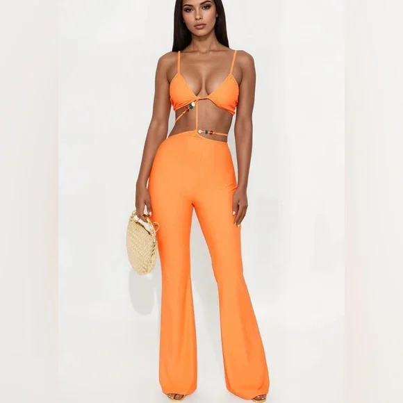 Orange Santorini Sunset Jumpsuit NEW 🏷️ - Picture 1 of 3